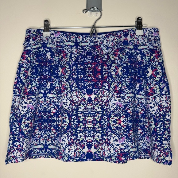TRANQUILITY by Colorado Clothing Boho Floral Printed Blue Atheleisure Golf Skort - Picture 1 of 5